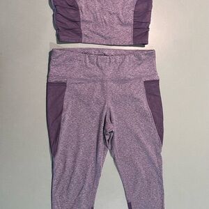 Xersion Women's Heathered Purple Leggings Set